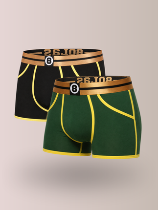 Bolas Underwear Heren Boxershort | Bolas Bamboo |Black & Green Boxershort | Multipack 2st