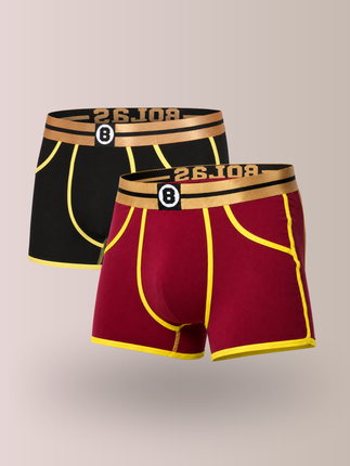 Bolas Underwear Heren Boxershort | Bolas Bamboo Black & Red Boxershort | Multipack 2st