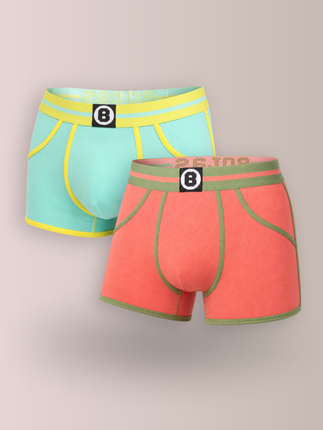 Bolas Underwear Heren Boxershort | Effen | Echo Peach & Cool Blue | Multipack 2st