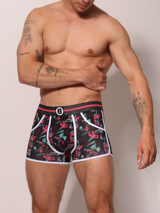 Bolas Underwear Heren Boxershort | Print |Dance | Katoen | Rood Turquoise