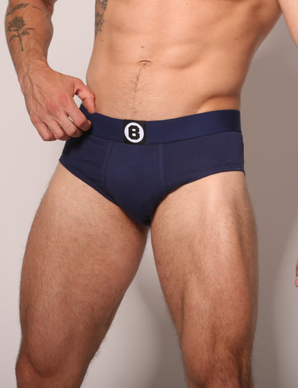Herren-Slip | Marineblau | Einfarbig | Baumwolle | 3er-Pack | Bolas Underwear