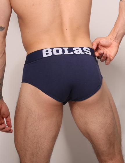 Herren-Slip | Marineblau | Einfarbig | Baumwolle | 3er-Pack | Bolas Underwear