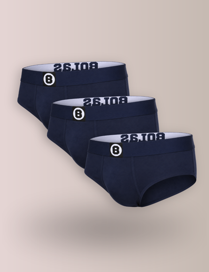 Herren-Slip | Marineblau | Einfarbig | Baumwolle | 3er-Pack | Bolas Underwear