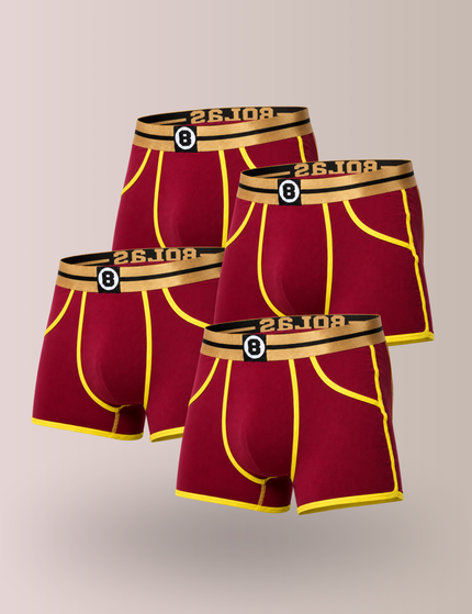 Bolas Fashion Heren Boxershort | Bolas Bamboo Boxershort | Bordeaux Red | Multipack 4st bundle