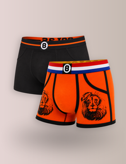 Bolas Underwear Bolas Heren Boxershort | Duo Box 2st  | Orange Lion &  Orange Streep | Katoen