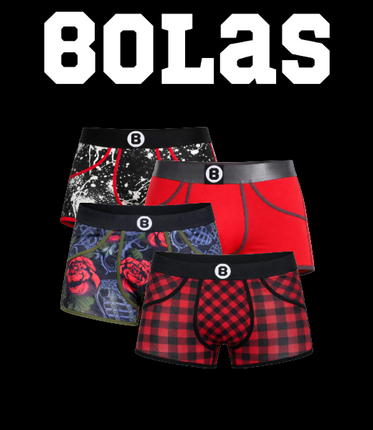 Bolas Underwear Bolas Heren Boxershort | Multi Pack 4st | Red | Blocked | Roses | Raw