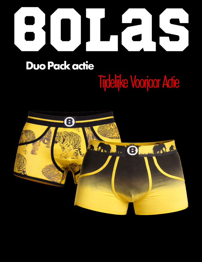 Bolas Underwear Bolas Heren Boxershort | Tiger & Elephant | Duo pack 2st.