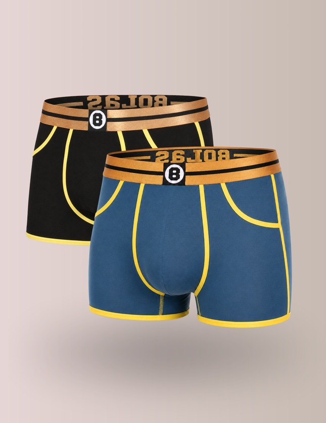 Bolas Underwear Heren Boxershort | Bolas Bamboo | Black & Blue Boxershort | Multipack 2st