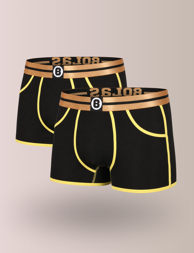 Bolas Underwear Heren Boxershort | Bolas Bamboo Boxershort | Yellow Black | Multipack 2st