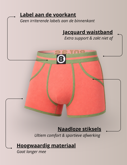 Bolas Underwear Heren Boxershort | Effen | Katoen | Echo Peach |