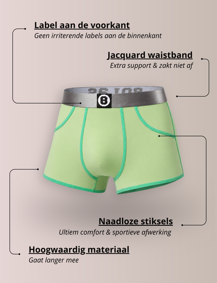 Bolas Underwear Heren Boxershort | Effen | Katoen | Lime Green |