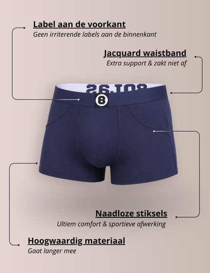 Bolas Underwear Heren Boxershort | Effen | Katoen | | Navy Blue