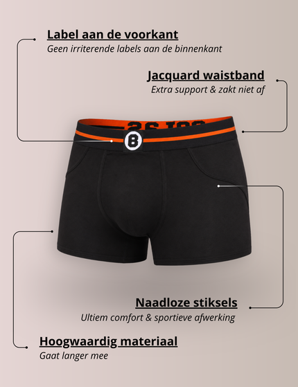 Bolas Underwear Heren Boxershort | Effen | Katoen | Orange Streep