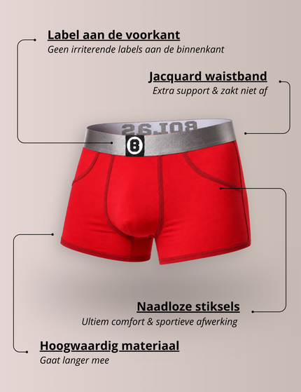 Bolas Underwear Heren Boxershort | Effen | Katoen | Red |