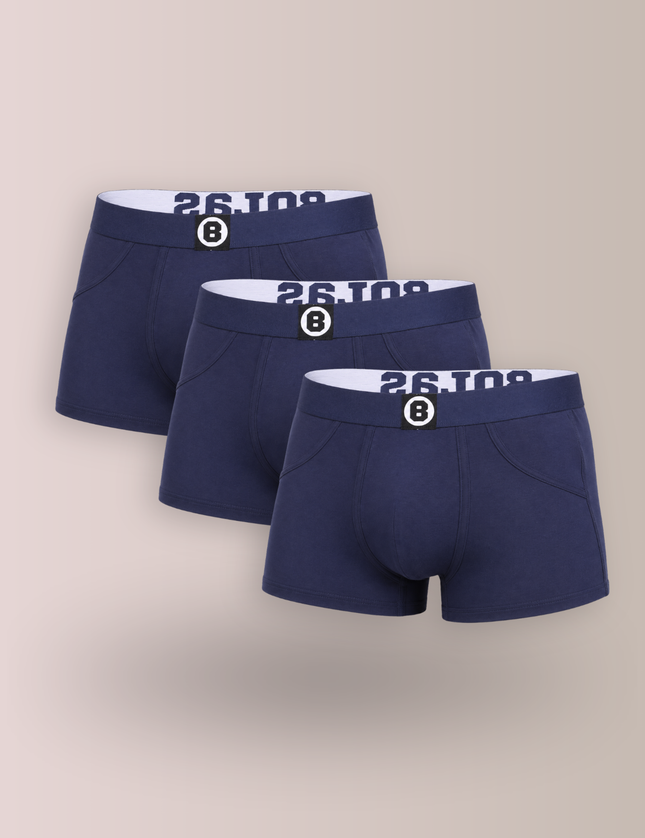Bolas Underwear Heren Boxershort | Effen  | Navy Blue | Multipack 3st | Katoen