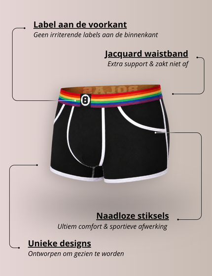 Bolas Underwear Heren Boxershort | Effen | Pride | Katoen | Zwart
