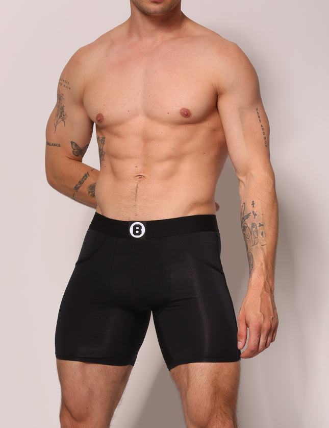 Bolas Underwear Heren Boxershort met Lange pijpjes |  Effen | Lyocell | Zwart