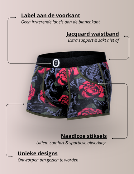 Bolas Underwear Heren Boxershort met print | Roses | Katoen
