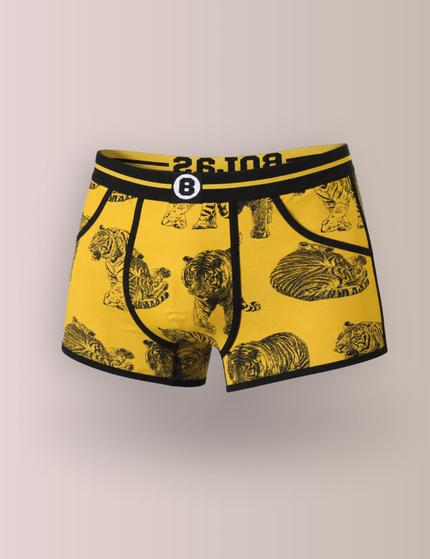 Bolas Underwear Heren Boxershort  met print | Tiger | Katoen | Geel