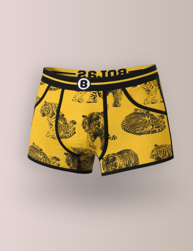 Bolas Underwear Heren Boxershort  met print | Tiger | Katoen | Geel