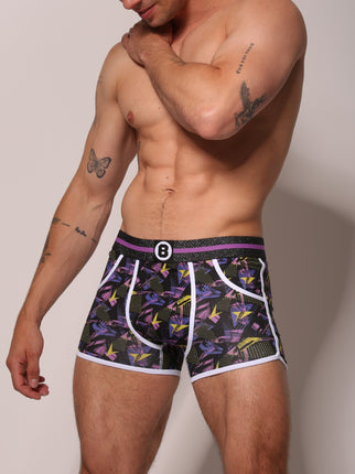 Bolas Underwear Heren Boxershort | Print | Dance | Katoen | Paars Geel