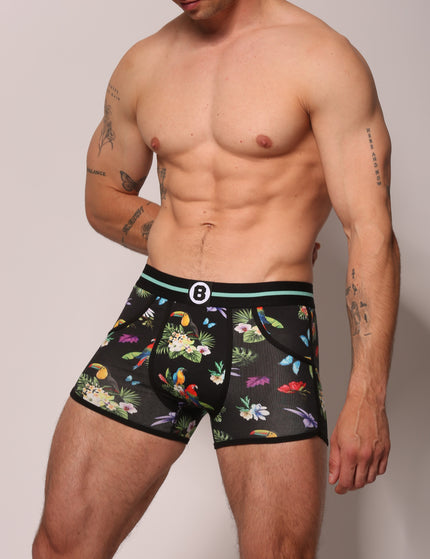 Bolas Underwear Heren Boxershort | Print | Multipack 4st | Tropical  Black Birds & Drinks| Katoen