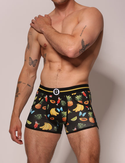Bolas Underwear Heren Boxershort | Print | Multipack 4st | Tropical  Black Birds & Drinks| Katoen