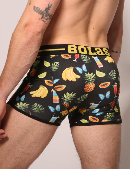 Bolas Underwear Heren Boxershort | Print | Multipack 4st | Tropical  Black Birds & Drinks| Katoen