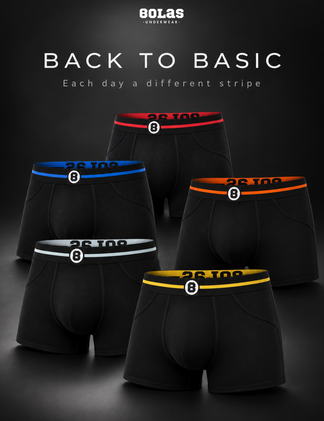Bolas Underwear Heren Boxershorts | Effen  | Multipack 5st. | Katoen | Zwart