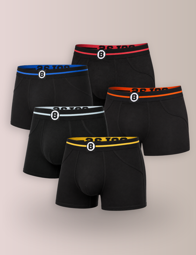Bolas Underwear Heren Boxershorts | Effen  | Multipack 5st. | Katoen | Zwart
