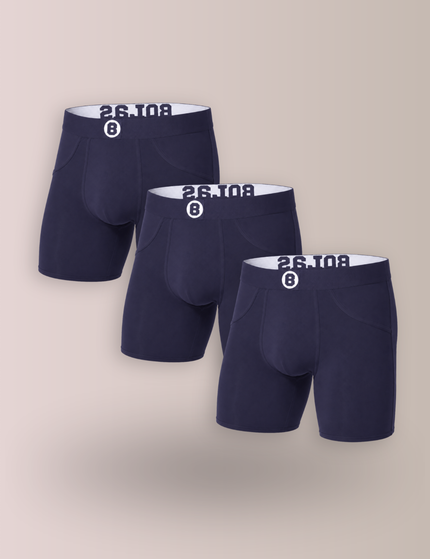 Bolas Underwear Heren Boxershorts Met Lange Pijpjes | Effen | 3 Pack | Jersey | Lyocell |  Navy