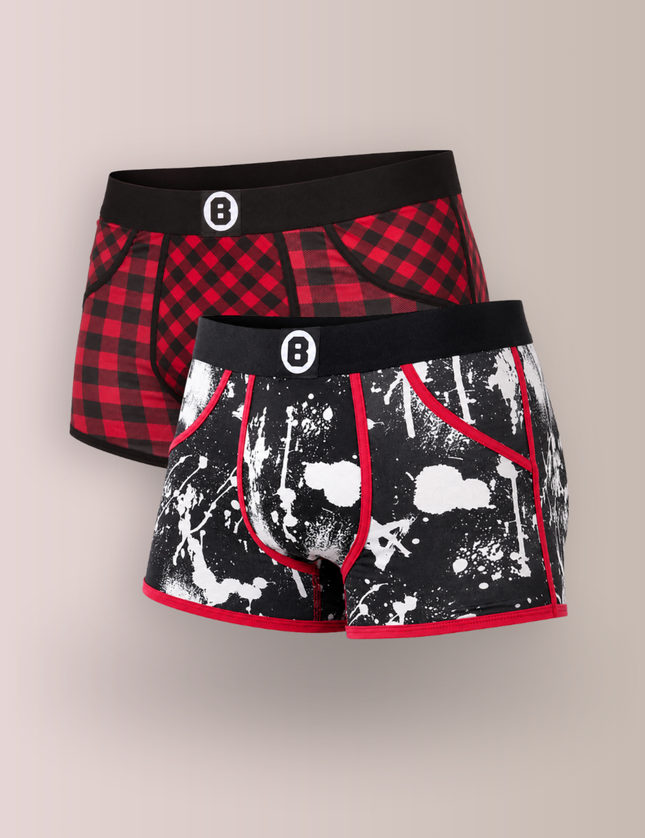 Bolas Underwear Heren Boxershorts | Print | Duopack – 2 st |  Blocked & Snow | Katoen