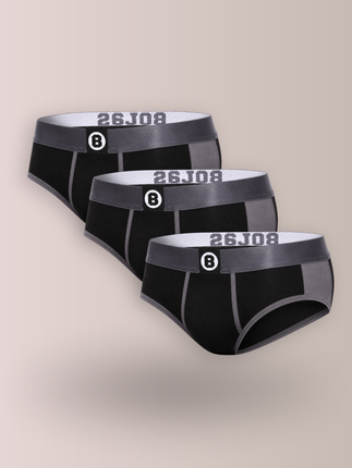 Bolas Underwear Heren slip | Effen | 3 pack | Basic | Katoen | Zwart