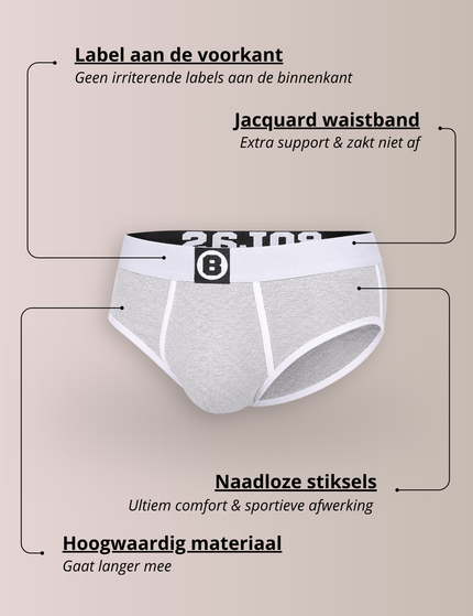 Bolas Underwear Heren slip | Effen | Grey Marl | Katoen