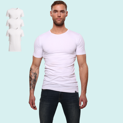 Bolas Underwear Heren T-Shirt | Bamboe | Basic Wit | Ronde Hals | 3 pack