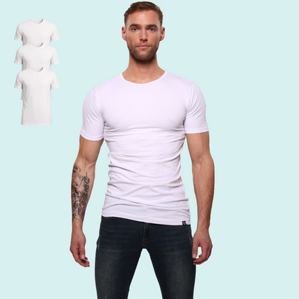 Bolas Underwear Heren T-Shirt | Katoen | Basic Wit | Ronde Hals | 3 pack