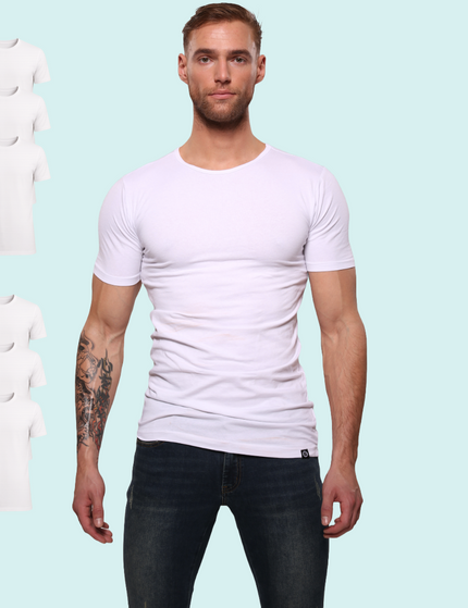 Bolas Underwear Heren T-Shirt | Katoen | Basic Wit | Ronde Hals | 6 pack