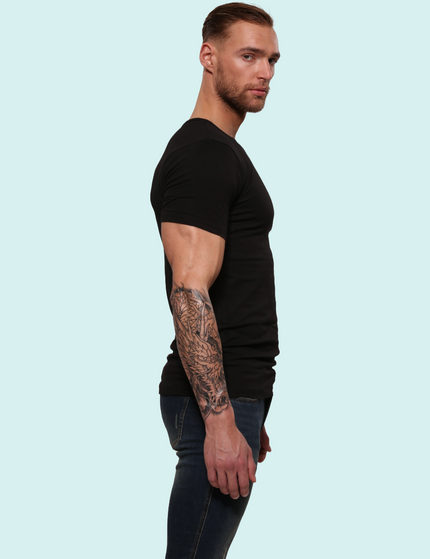 Bolas Underwear Heren T-Shirt | Katoen | Basic Zwart | Ronde Hals | 6 pack