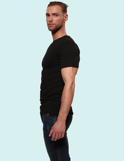 Bolas Underwear Heren T-Shirt | Katoen | Basic Zwart | Ronde Hals | 6 pack